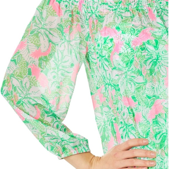 Lily Pulitzer Maribeth Cover Up in Botanical Green Just Wing It - Picture 5 of 11